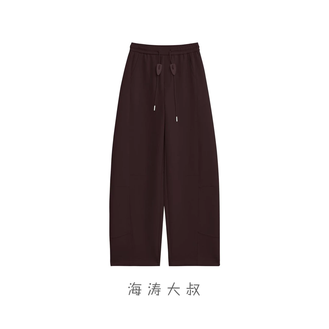 【海涛大叔】「圆月」春款拼接抽绳弯刀裤FKCK1301