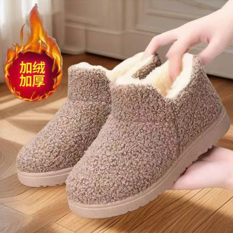 加绒保暖妈妈棉鞋防滑棉靴软底雪地靴棉鞋女冬季