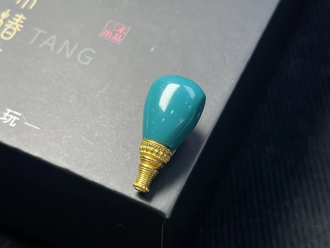 原矿绿松石三通 11.5✖️24.3✖️9.2 纯色无暇 璀璨夺目 全品无暇