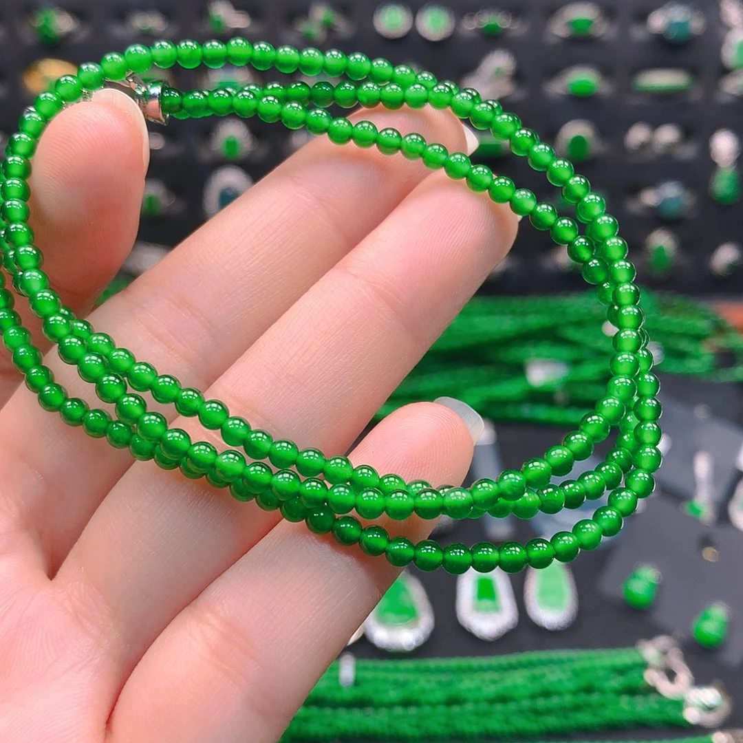 翡翠未镶嵌颈饰项链