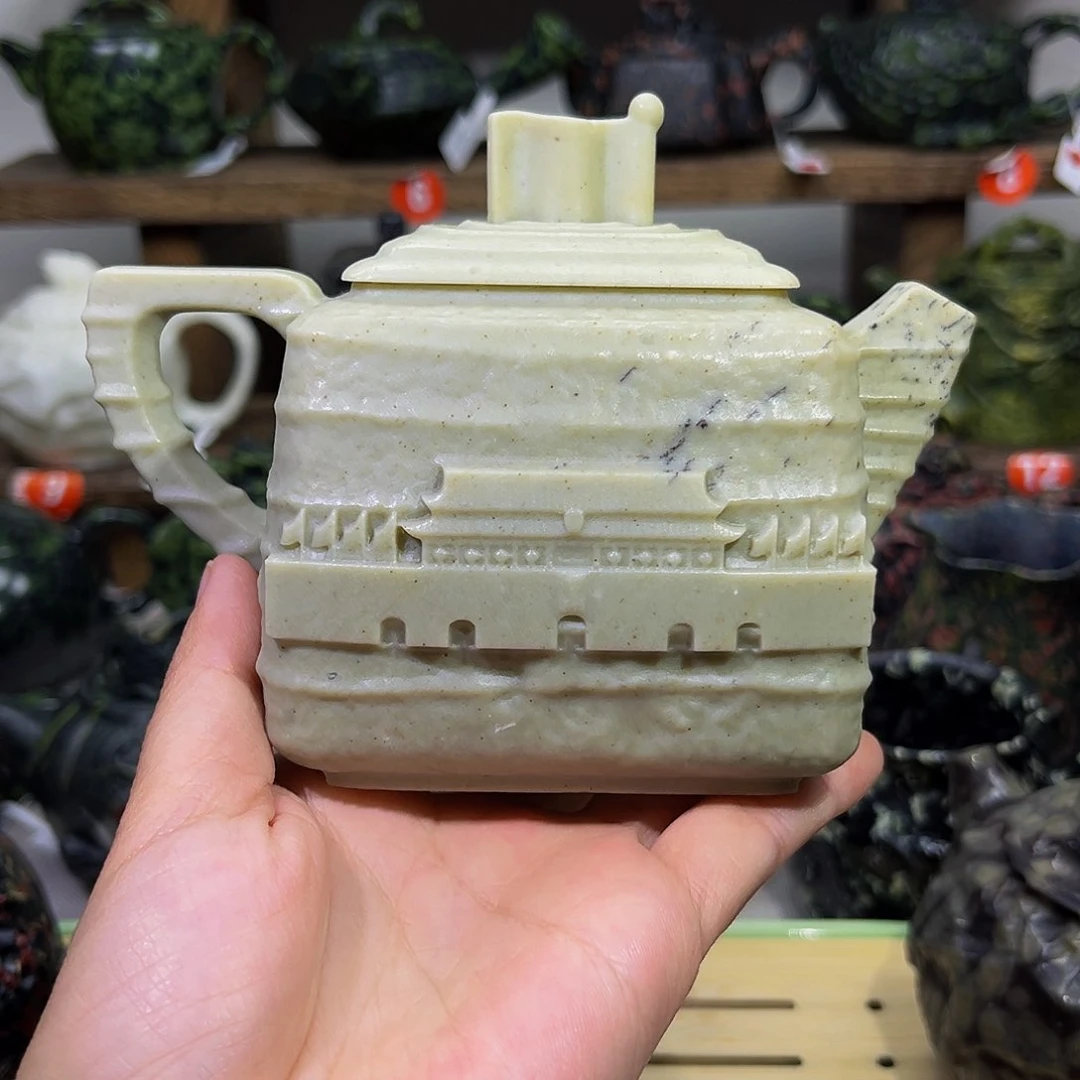 石材冰碛玉红旗壶盖暇