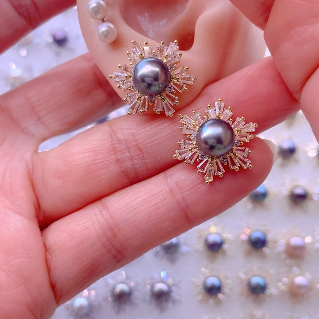 耳饰合金淡水珍珠