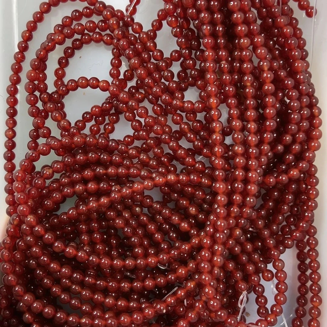 玛瑙/玉髓未镶嵌珠宝半成品，卡5红玛瑙2条