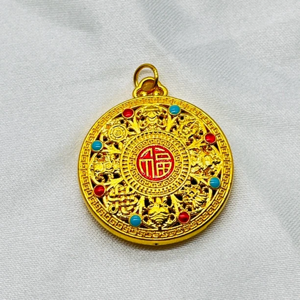 足金饰品/珐琅福字八宝罗盘/2.80/1B5F10134/q