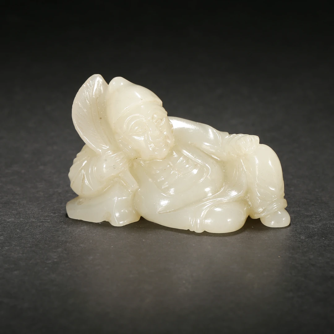 清代*白玉卧佛/09LB2591/和田玉【北京文博】