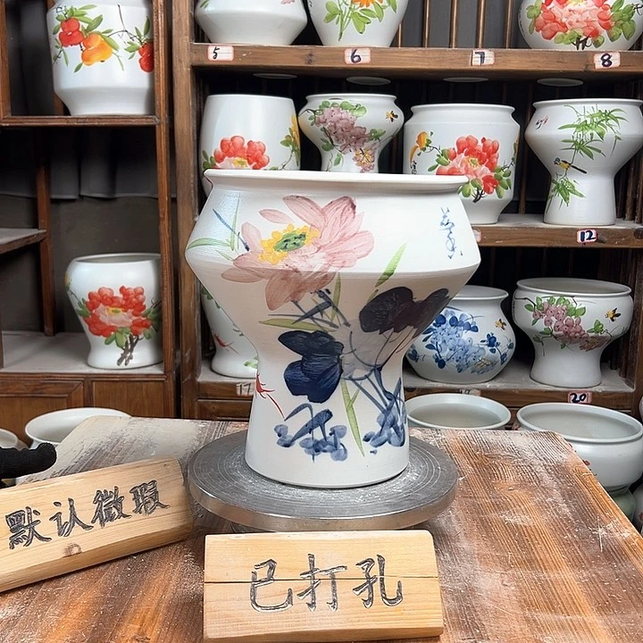 摆件高脚荷花新款新款陶瓷