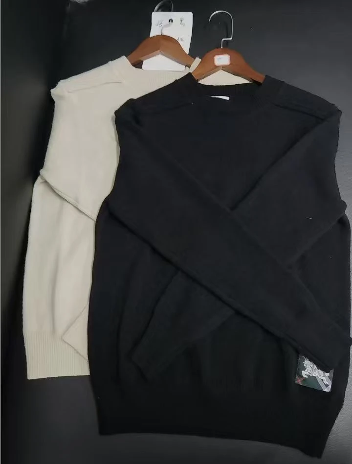 049常规针织纯色圆领秋冬毛衣针织衫休闲男士绒衫长袖