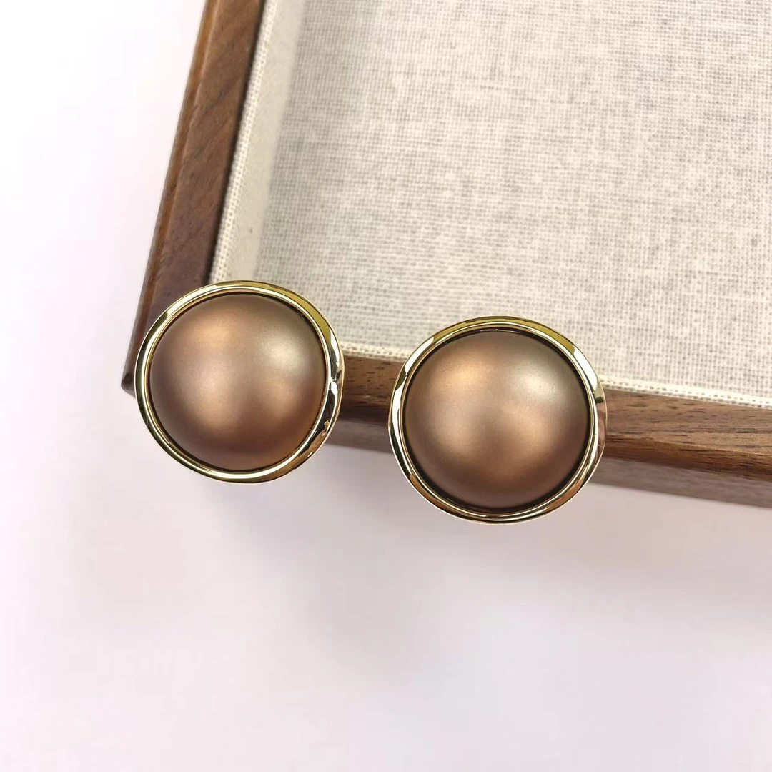 铜合金耳饰 买三送一 1222 手工气质轻奢复古法式素款耳钉耳扣