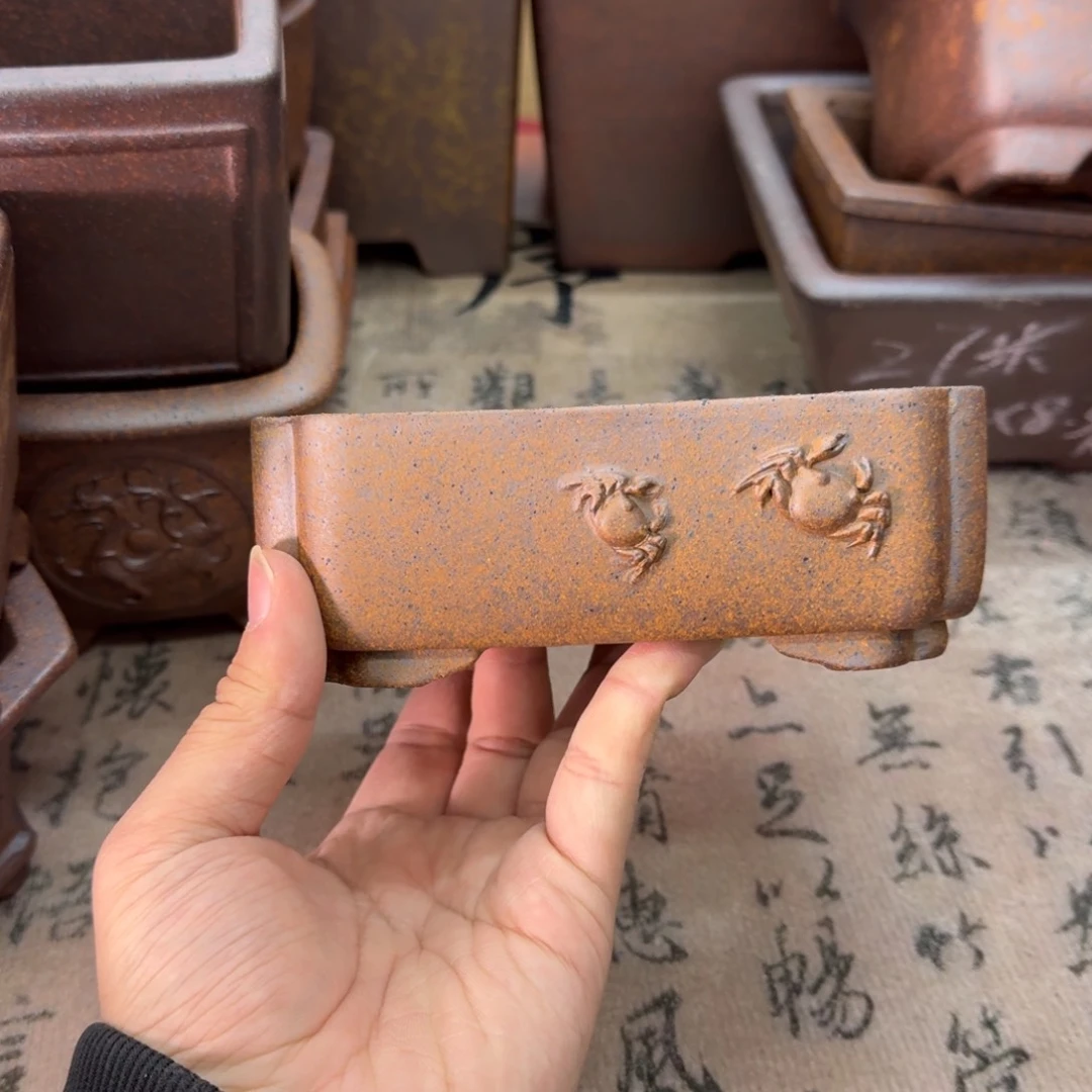 紫砂花盆11号宜兴紫砂正品14x9x4