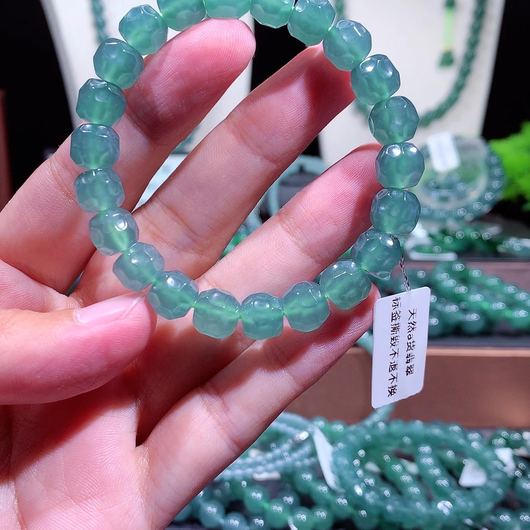 选***力翡翠未镶嵌手链天然a货翡翠手串9+