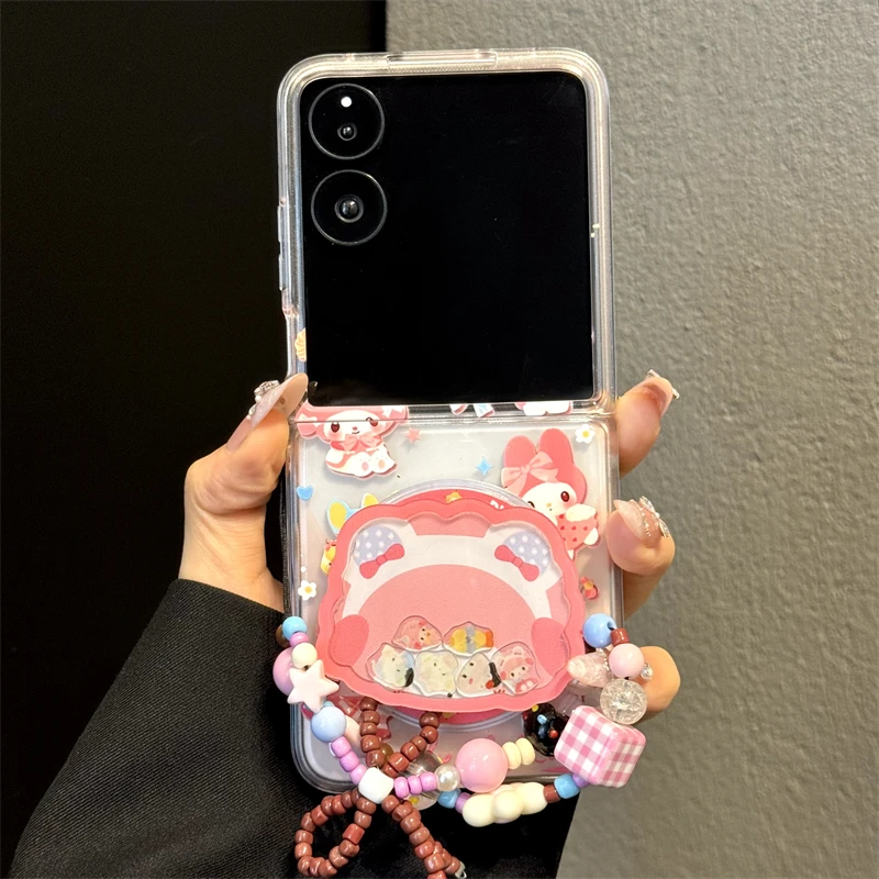 适用小米mixflip2折叠屏手机壳美乐蒂华为purax摇摇乐磁吸支架女