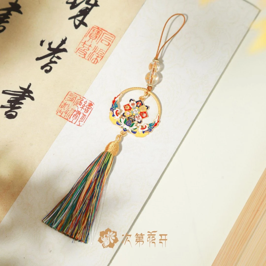 铜合金仿珍珠吊坠 铜合金 琉璃 纳福吉祥穗 挂饰