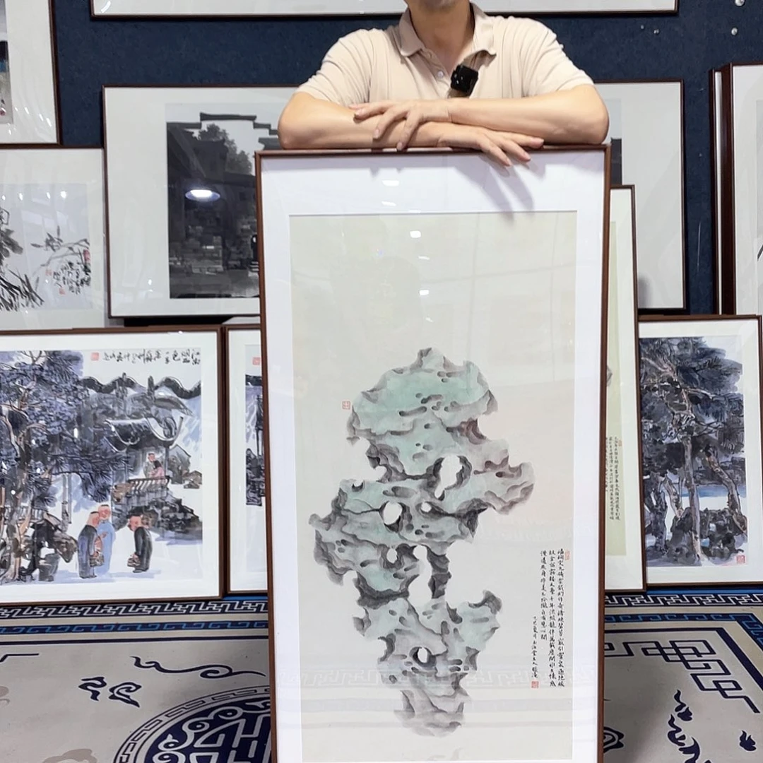 国画手绘画作品带框60/120