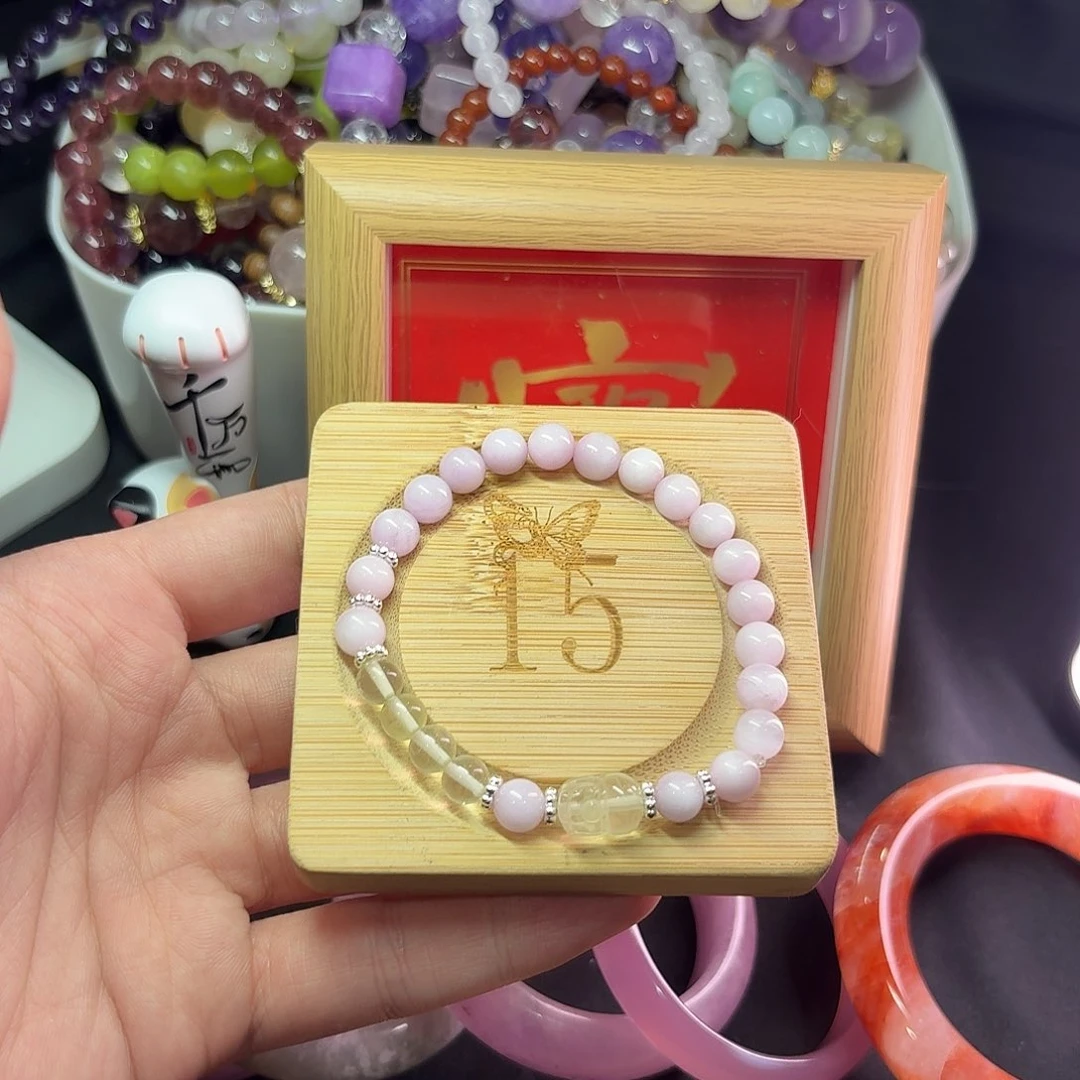 未镶嵌手镯水晶卡7紫锂辉设计手串