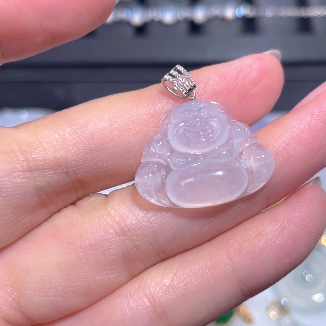 颈饰18K金镶嵌翡翠翡翠