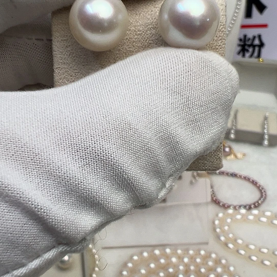 M***n淡水珍珠耳饰银S925镶嵌