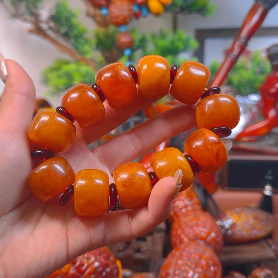 琥珀裸石未镶嵌手串