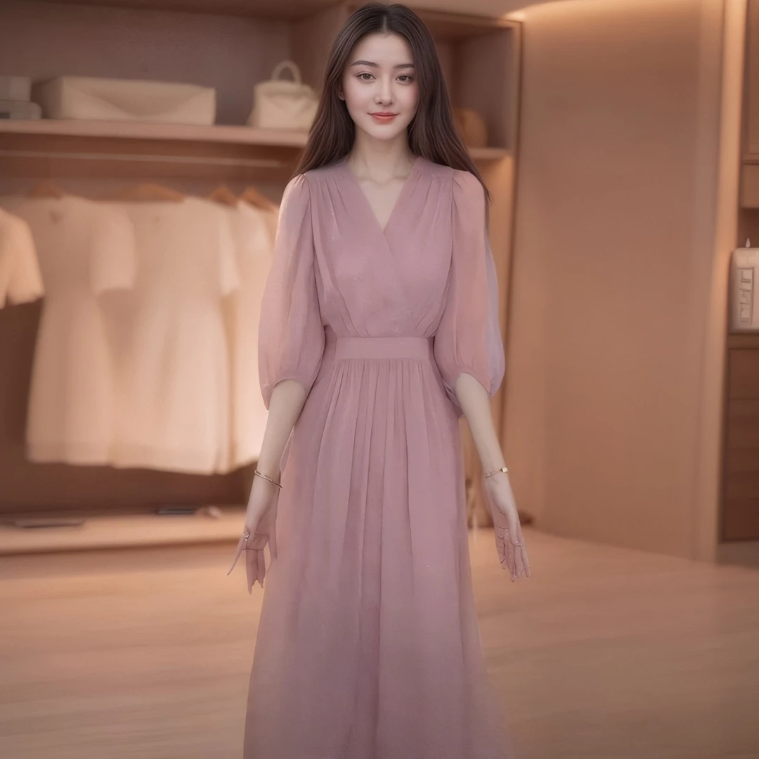 2025年夏季新款轻奢高级感气质V领中长款紫色复古收腰显瘦裙子女