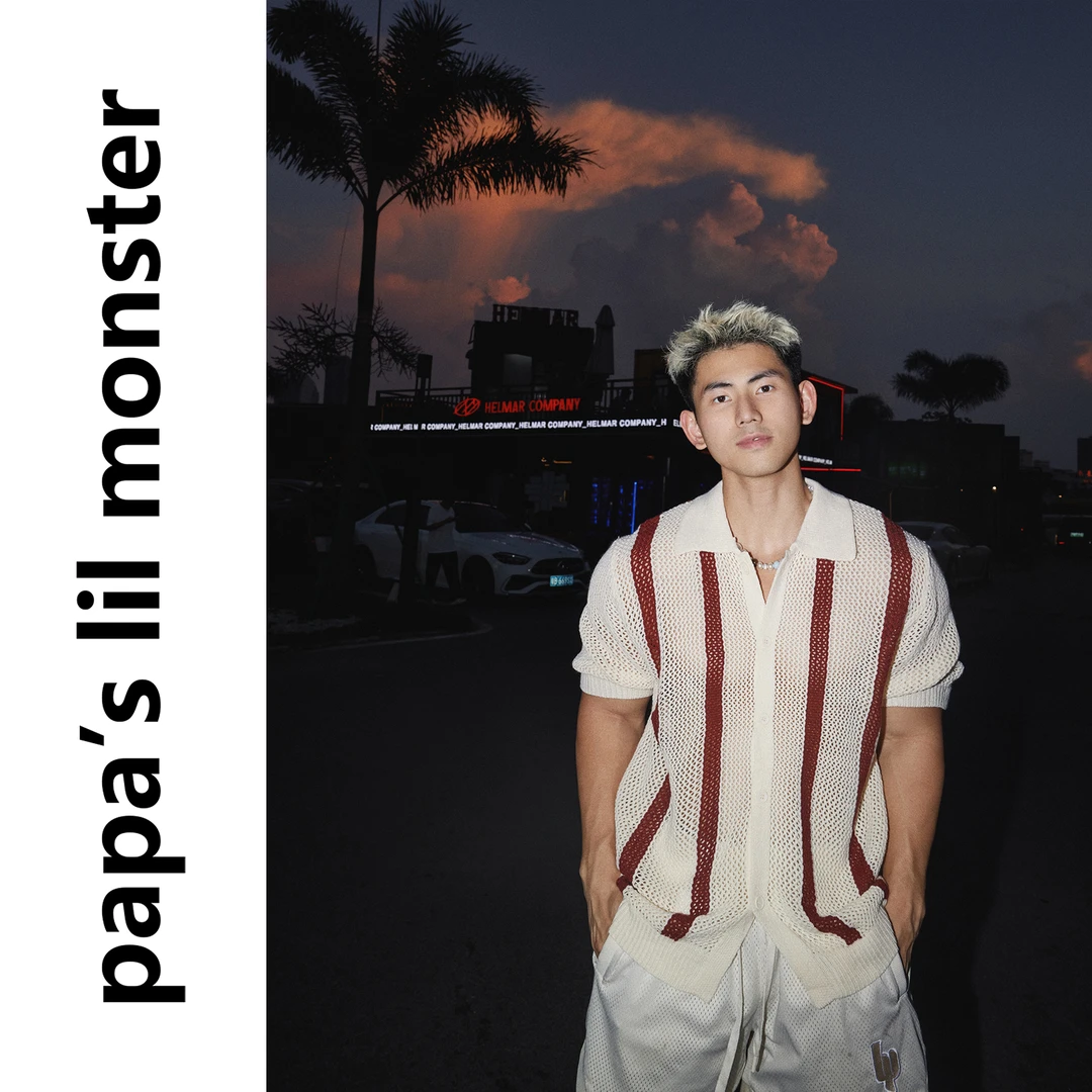 慵懒软糯 美式复古镂空条纹短袖针织衫男 夏季休闲宽松百搭上衣潮