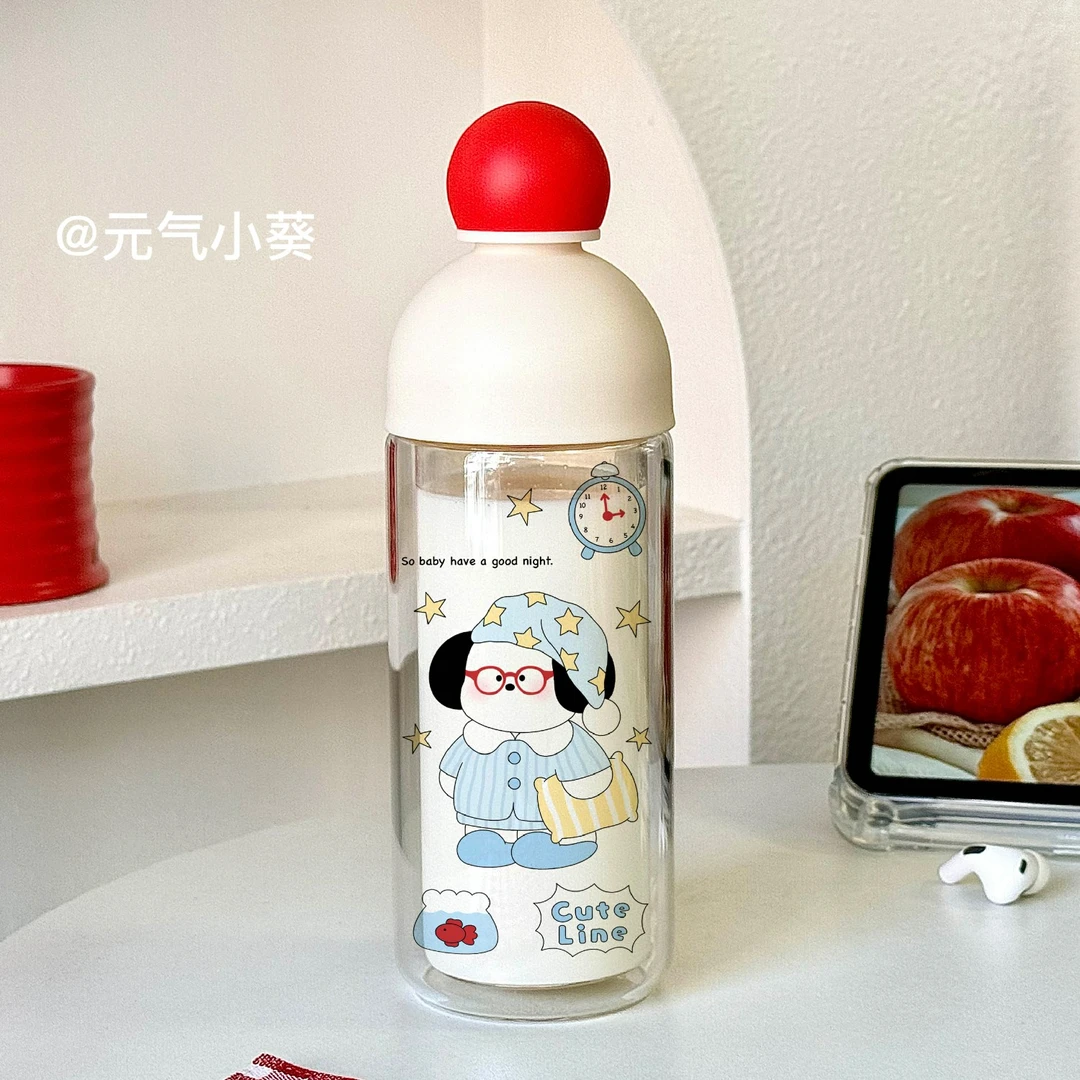 双层隔热防烫新款玻璃杯可爱高颜值耐高温小巧便携式简约女生水杯