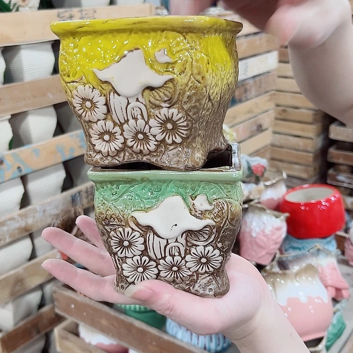 有孔.凑单10元陶瓷花盆发货！