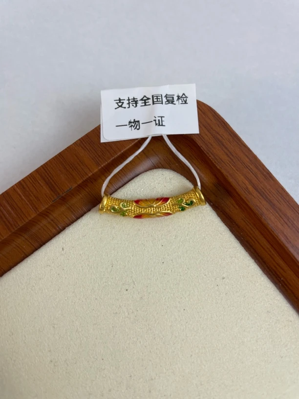 0.5g彩莲花弯管足金999，先鉴定后发货