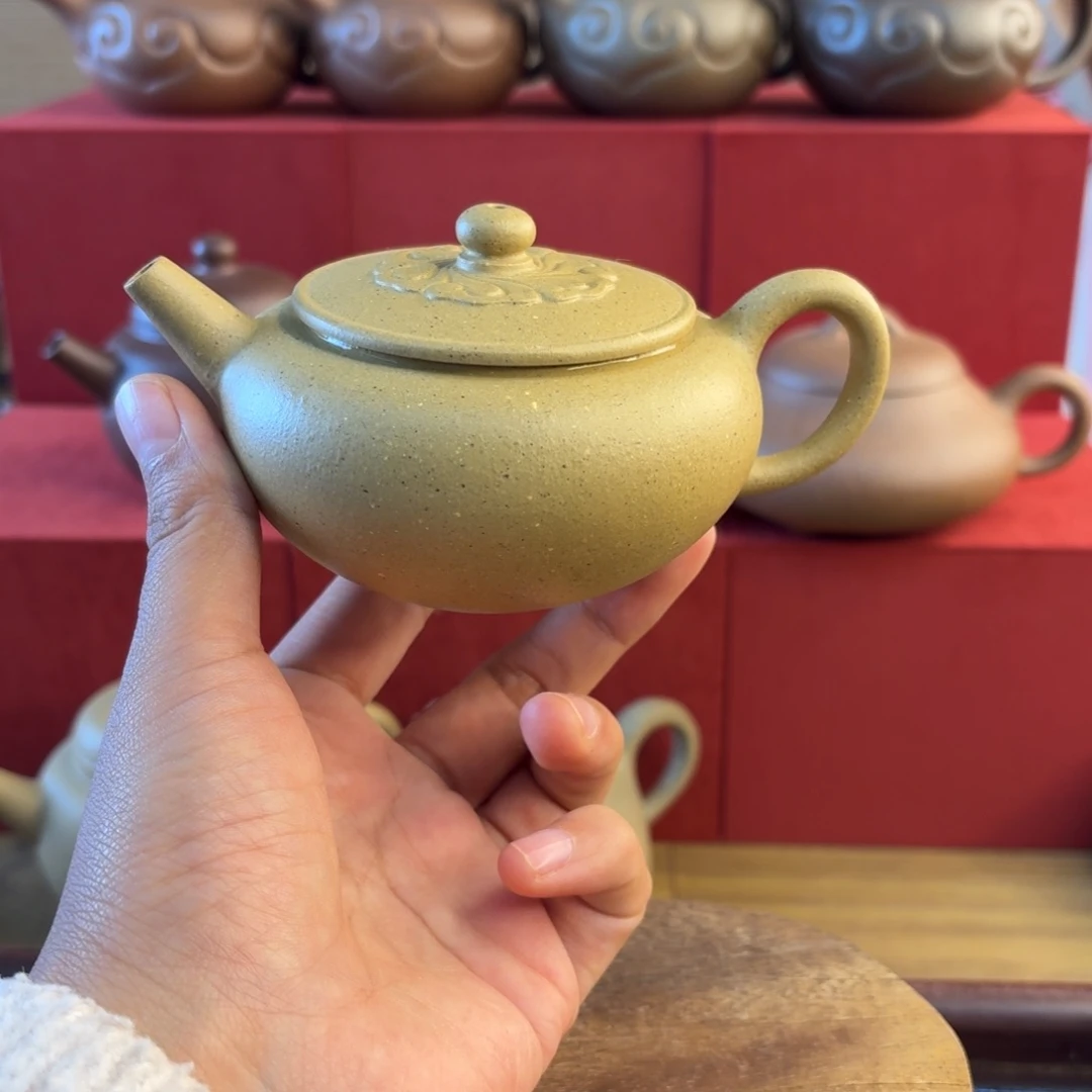绿泥茶壶微瑕福利大水谭梨皮绿半手