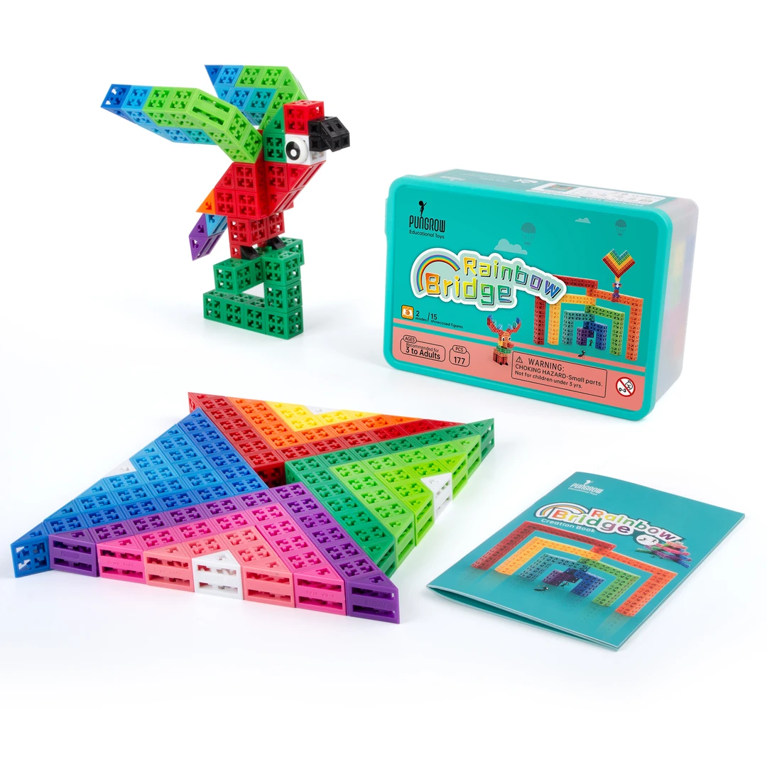 品果积木彩虹桥英文版 秩序感空间构建游戏清仓福利