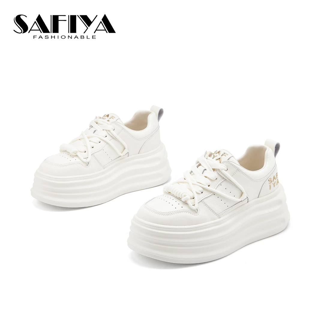 索菲娅Safiya2025春季新款低帮系带时尚百搭休闲小白鞋SF44112A44
