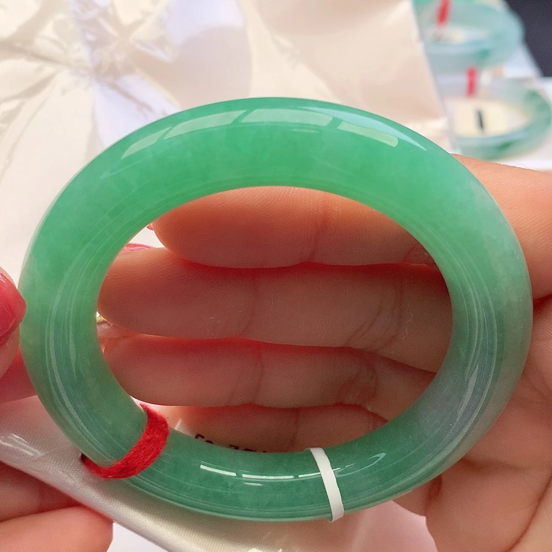 未镶嵌手镯翡翠5354圈口满绿阳绿毕业镯过年战镯必拍14号