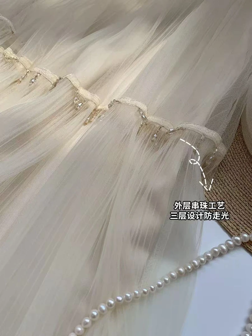 【Z17】DY诗语严选/早春网纱吊坠半裙