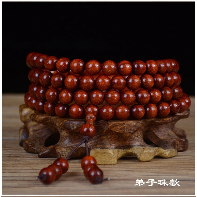 A198小叶红檀手串爆星卡8mm108颗国风文玩盘珠手链男女士