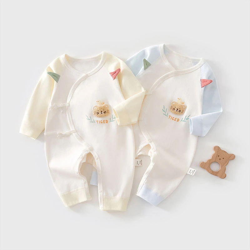 春秋四季无骨新生儿蝴蝶衣纯棉A类新生婴儿和尚服连体衣安阳童装