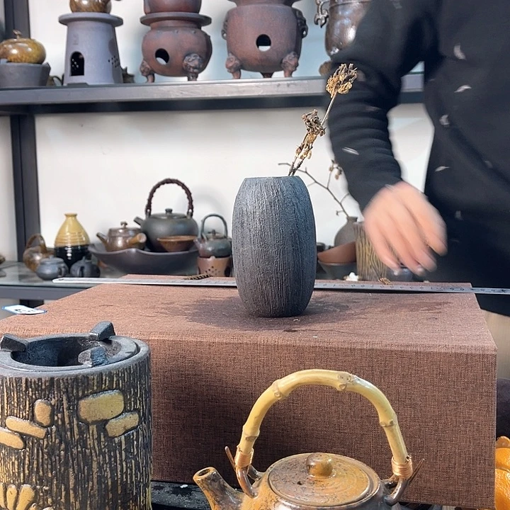 紫泥茶壶紫砂粗陶茶器