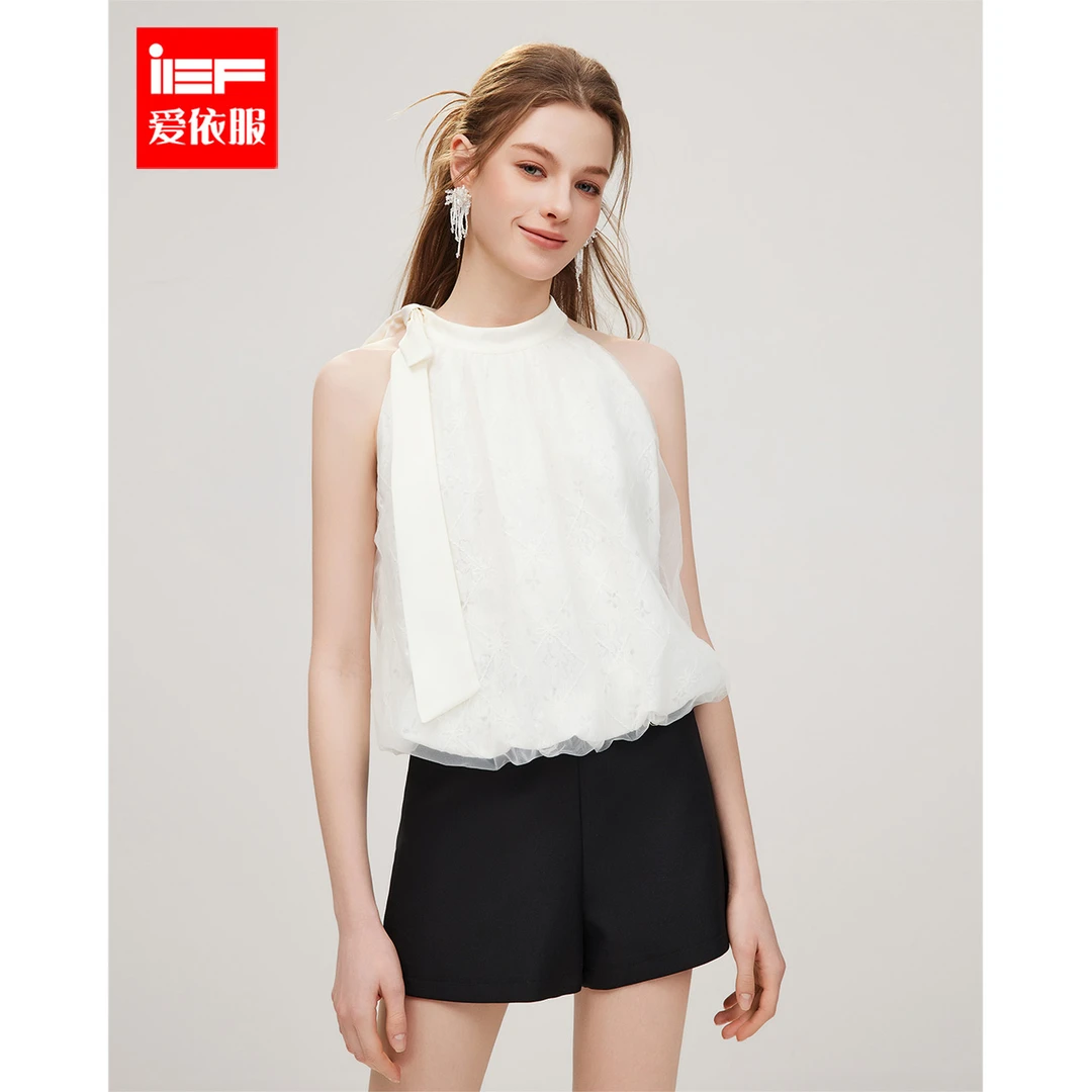 IEF/爱依服2025夏季新款法式名媛淑女气质纯欲风通勤百搭无袖上衣