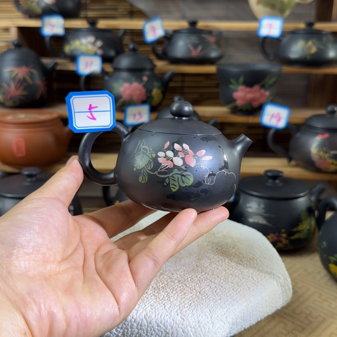 建水紫陶彩填壶全品全手工130cc