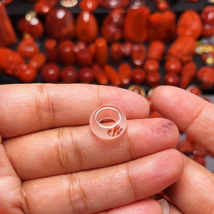 南红玛瑙未镶嵌配饰荔枝冻跑环内径7.3mm