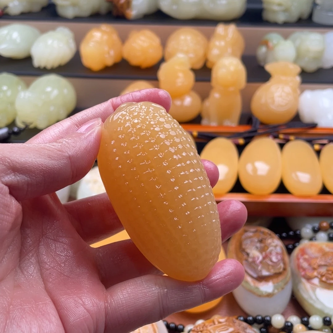 石材天然古青石手把件
