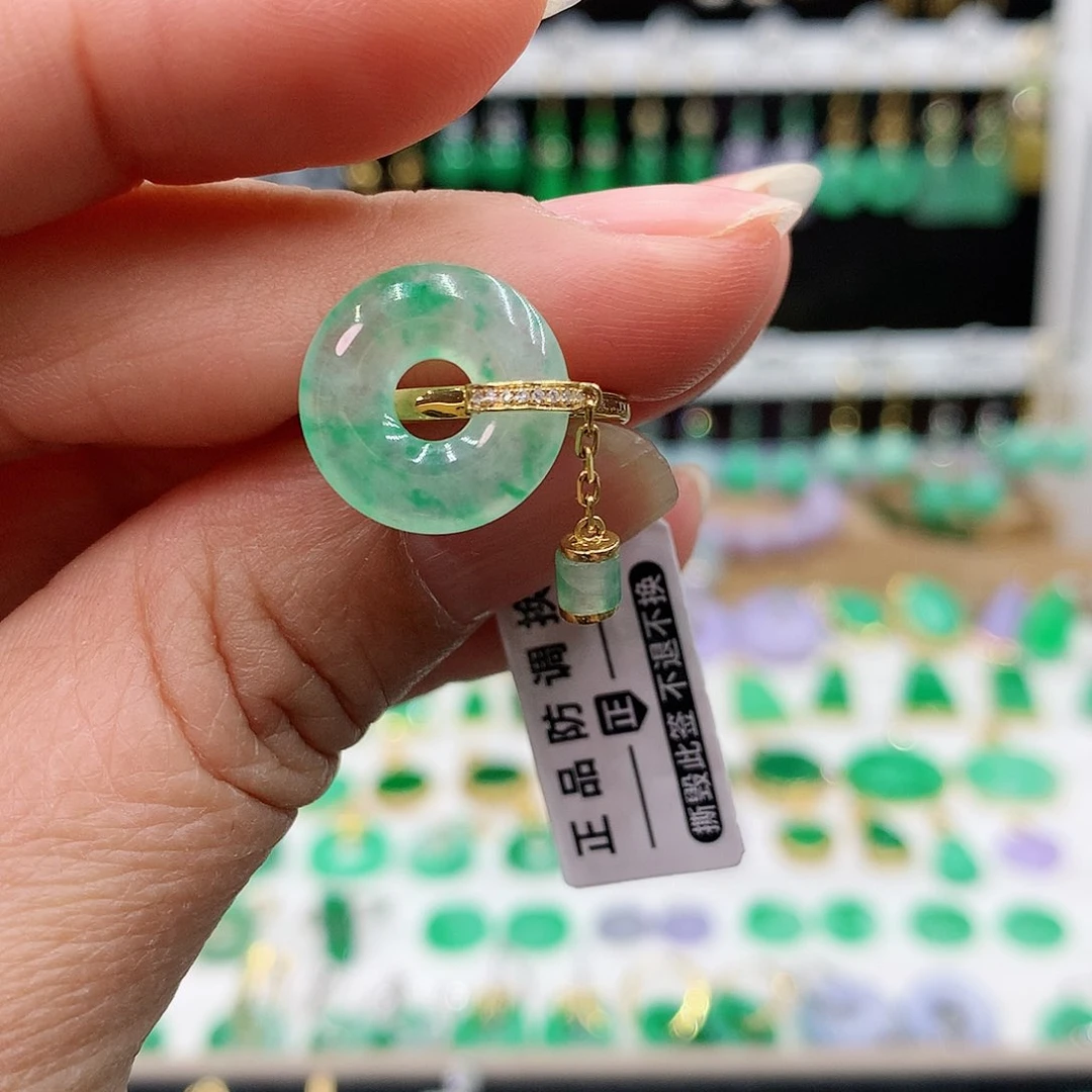 翡翠戒指18K金镶嵌睿**静