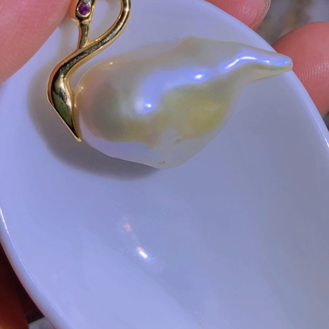 银S925镶嵌天然淡水珍珠淡水珍珠