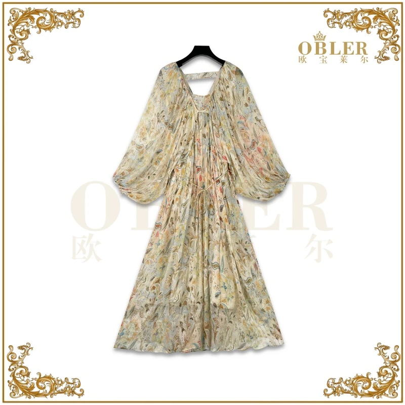 【欧宝莱尔】OBLE新款真丝时尚连衣裙　305-24500