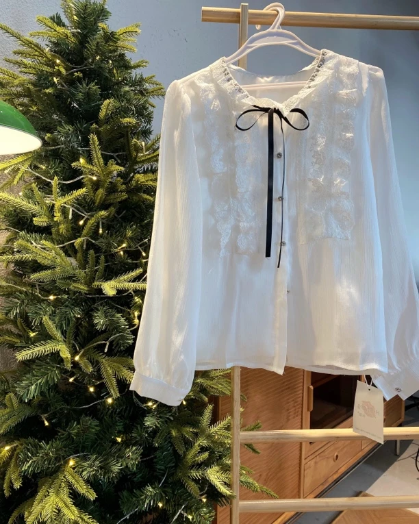 新疆包邮“玉雪凝华”8060#白色小衫(衣长59)