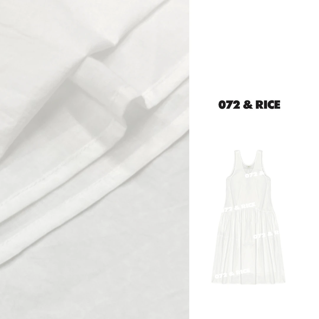 072 & RICE【白浅裙】夏季休闲V领口袋连衣裙 32NW050Z*