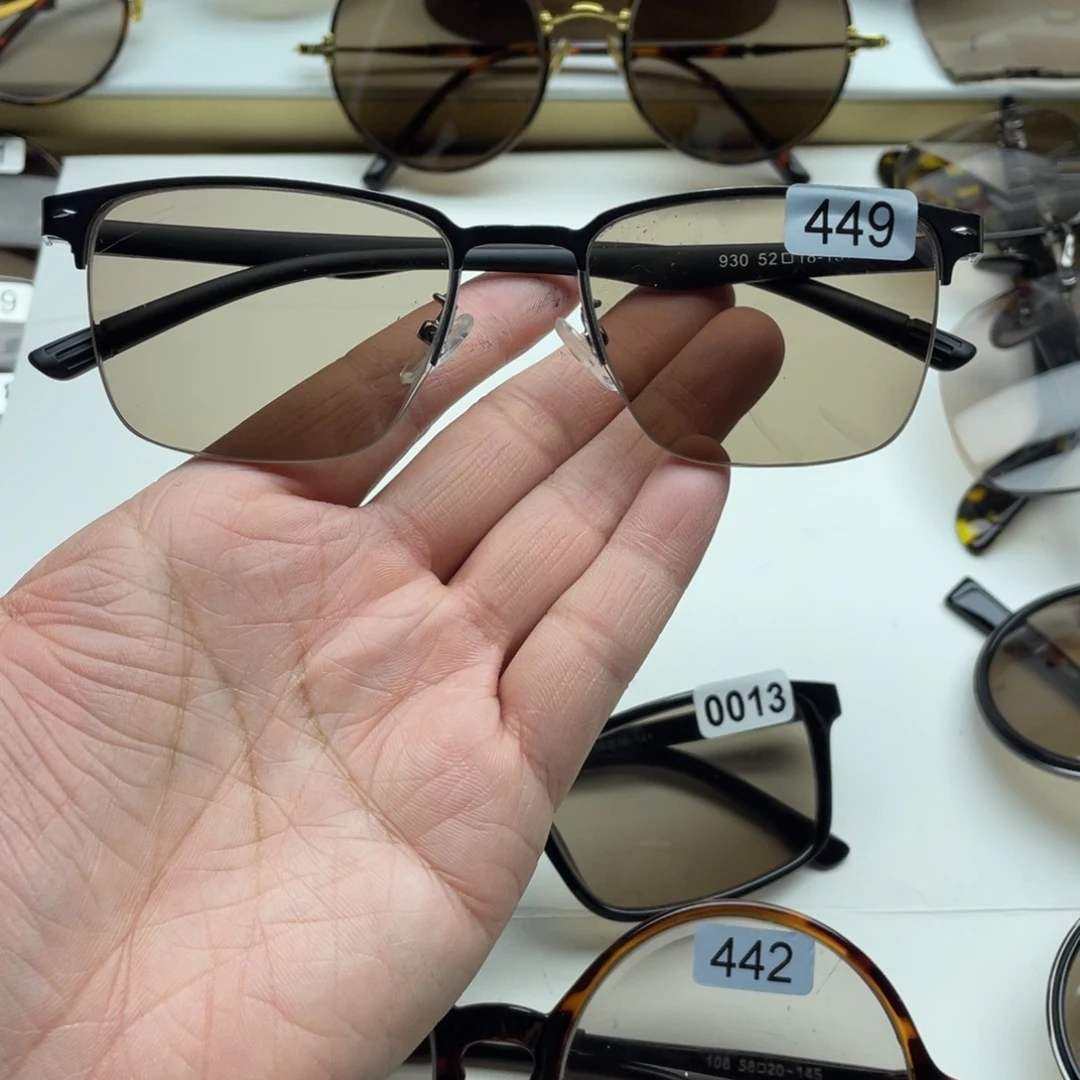 茶水晶半框眼镜 449