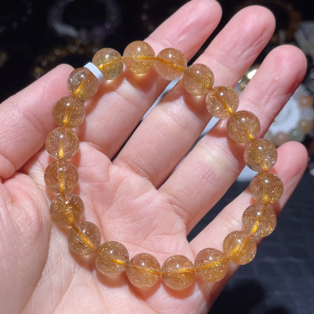 水晶手链未镶嵌9.5mm发晶手链单圈