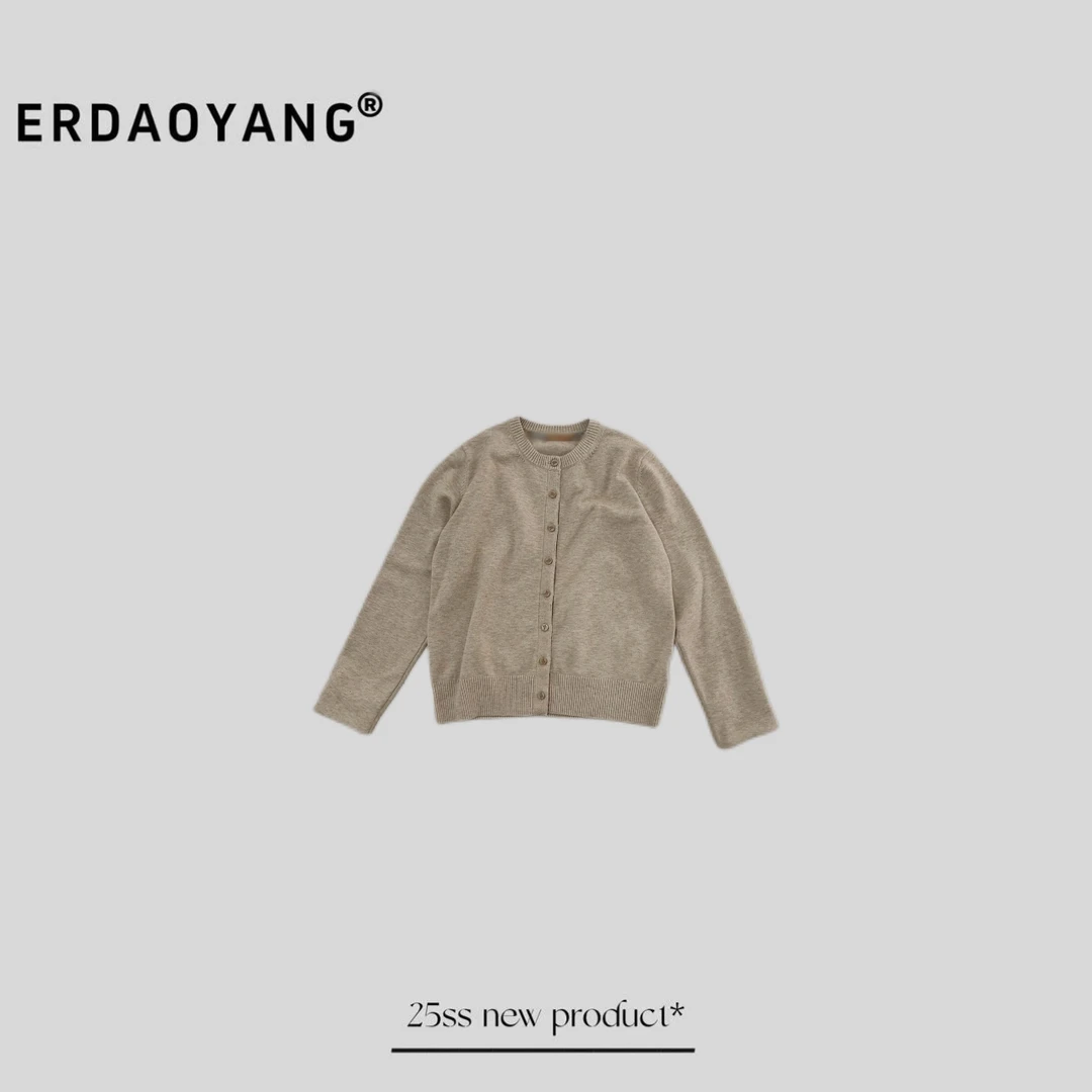 ERDAOYANG "秋收" 新款羊毛撞色拼接开衫毛衣ZZH012