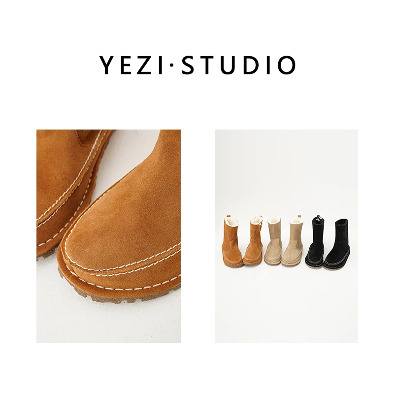 叶子定制【时髦战靴】手工牛反绒中筒羊毛内里雪地靴24451125-11/11