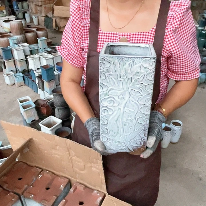 紫砂花盆口14高31正品正品
