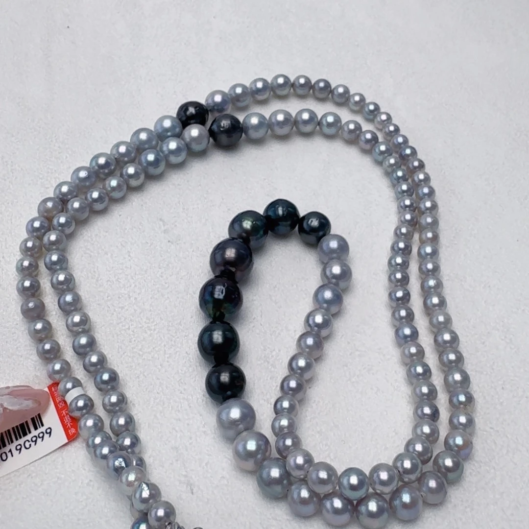 海水珍珠银S925镶嵌毛衣链@@tt019