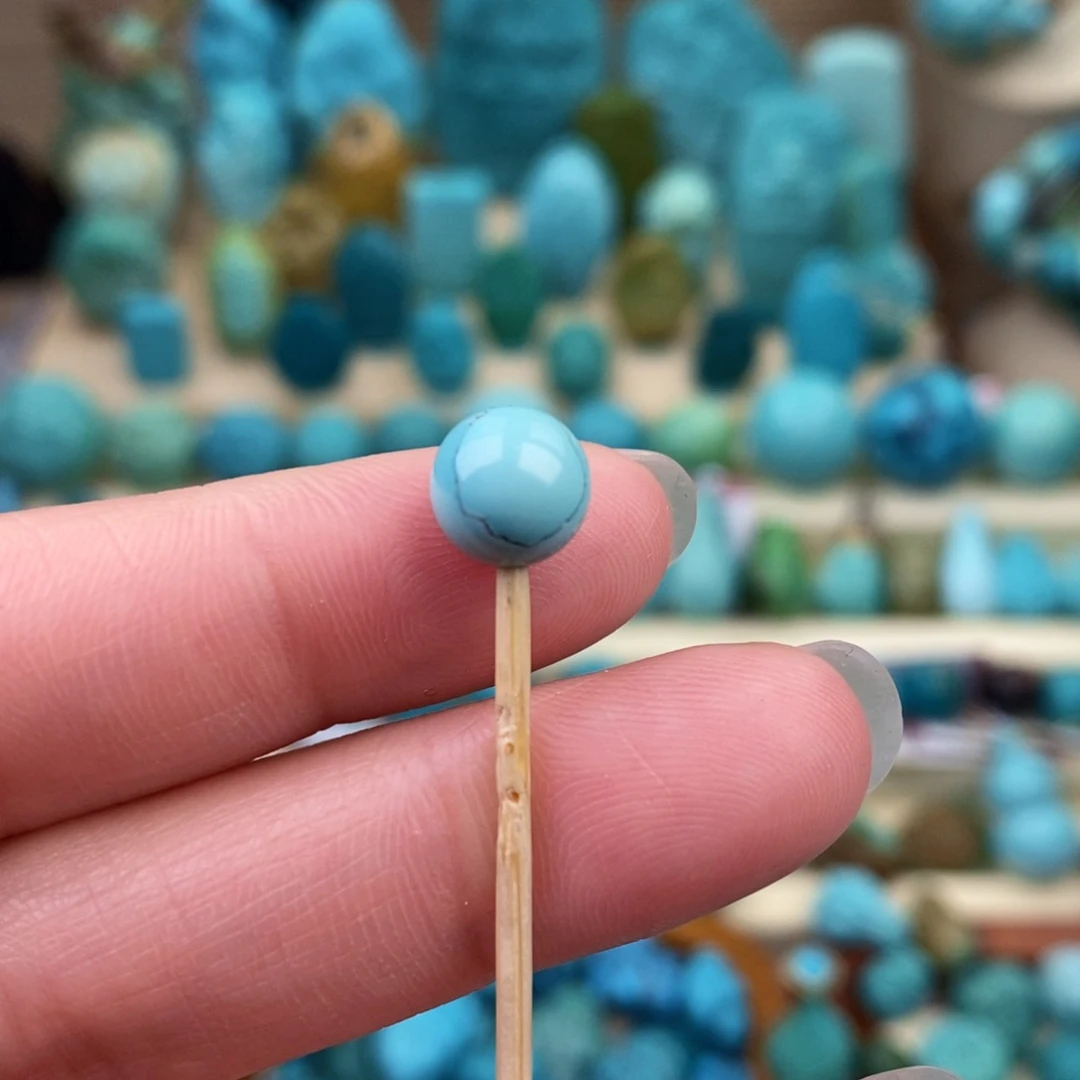 绿松石珠宝奇石未镶嵌8mm